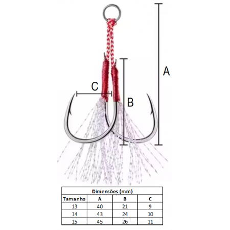 Assist Hook Duplo Tamanho 13 c/10 Assist Hook Duplo Tamanho 13 c/10