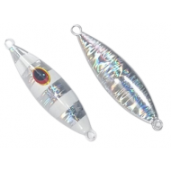 Jumping Jig Caranx 40g Prata com Holográfico - Glow Jumping Jig Caranx 40g Prata com Holográfico - Glow