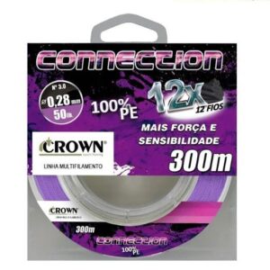 Linha Multifilamento Connection 12x 0,26mm - 40lbs - 300m - Crown - Roxa