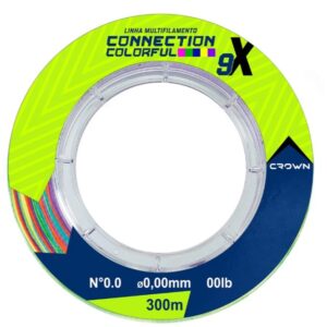 Linha Multifilamento Connection 9x 0,23mm - 30lbs - 300m - Crown - Multicolor