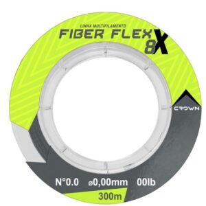 Linha Multifilamento Fiber Flex 8x 0,23mm - 30lbs - 300m - Crown - Cinza